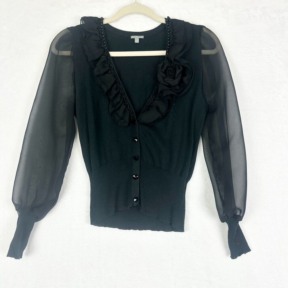 Vintage Charlotte Russe Y2K Top Small Whimsigoth Fairy Witchy Sheer Sleeve